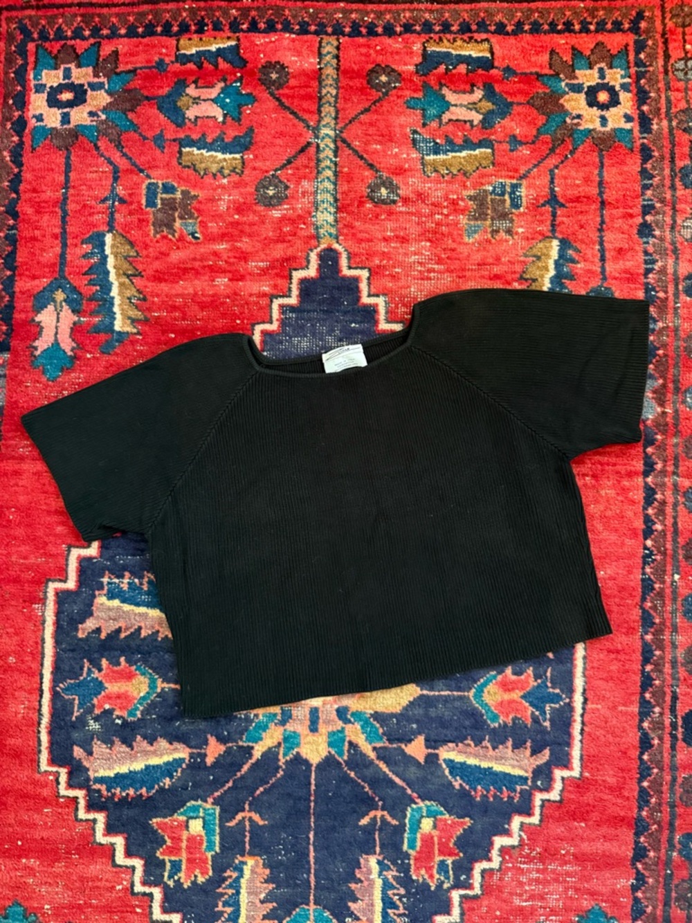 ZORAN Black Short-Sleeve Shirt - Thick Cotton Knit - Quiet Luxury!
